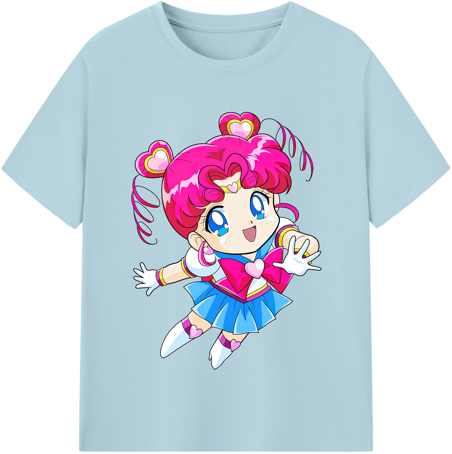 （画像用） 美少女戦士セーラームーン ちびうさ Sailor Moon Chibiusa Tsukino Usagi Small Lady Serenity 綿100％半袖Tシャツ（フロントプリント）